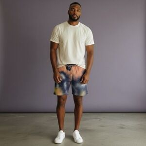 LCKR Men's Spray‎ Paint Tie Dye Sweat Shorts Size S